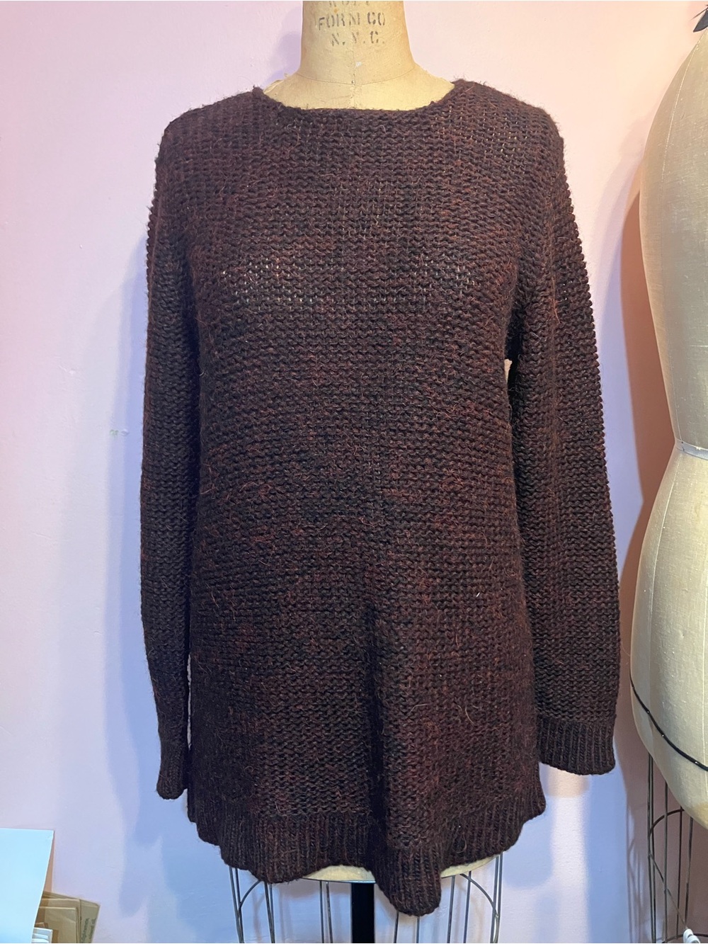 Margiela MM6 Maroon Relaxed Crewneck Sweater